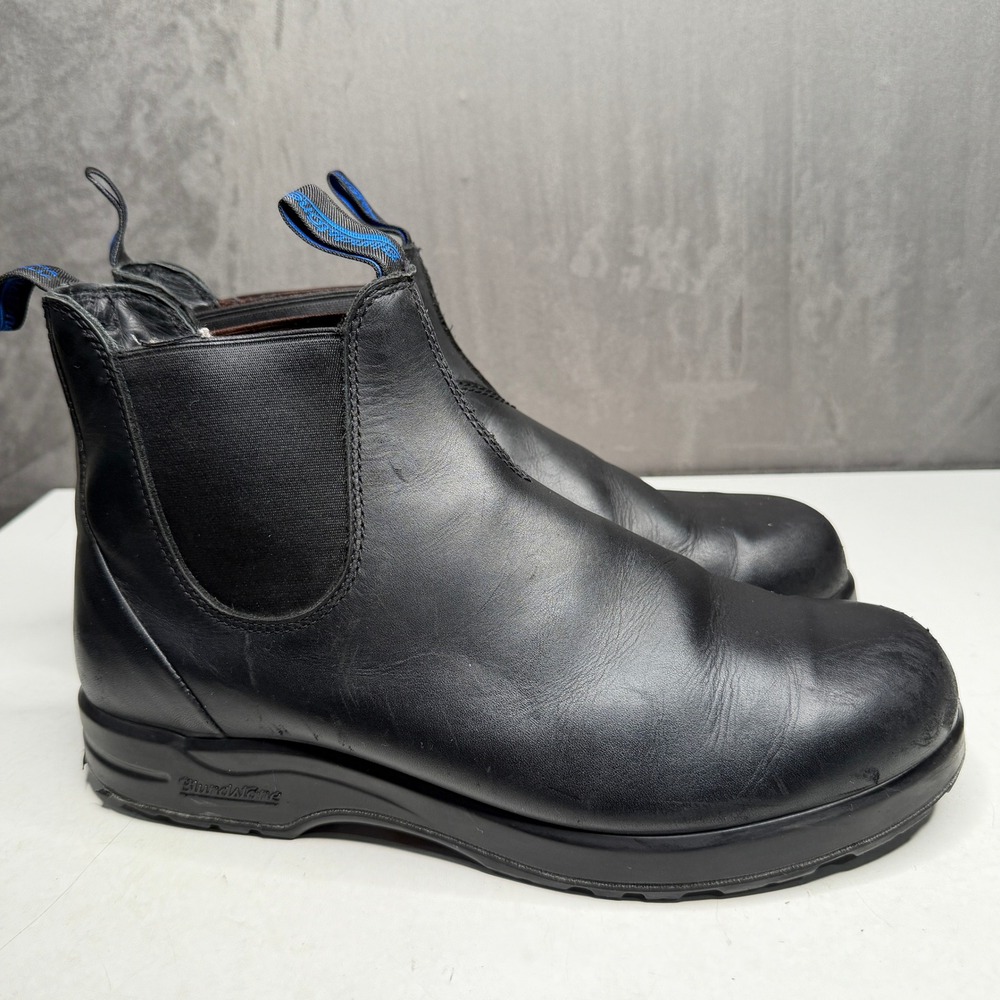 Blundstone Chelsea Boots Mens 12 Black Leather Pull On Work Boots